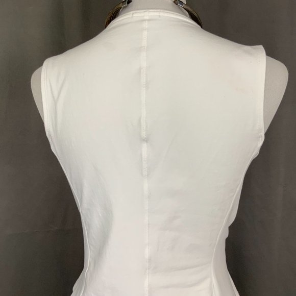 ATM Anthony Thomas Melillo White Cotton Gathered Tee Top Sz M - Picture 6 of 16